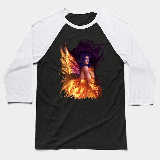 Fire Fae Baseball T-Shirt by Art of Ariel Burgess